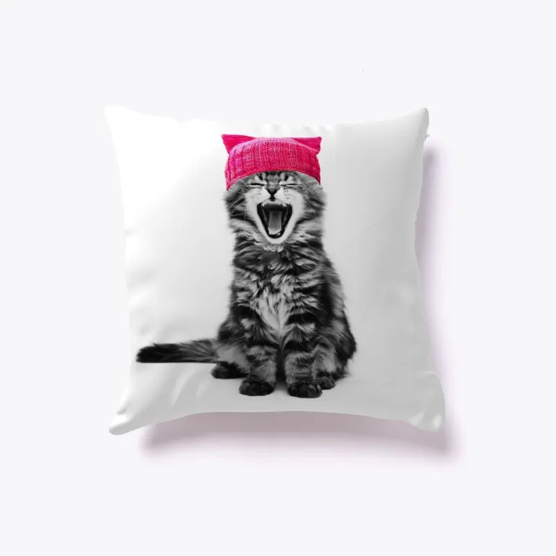 Cat in a Pink Hat Pillow #BoostedPillow